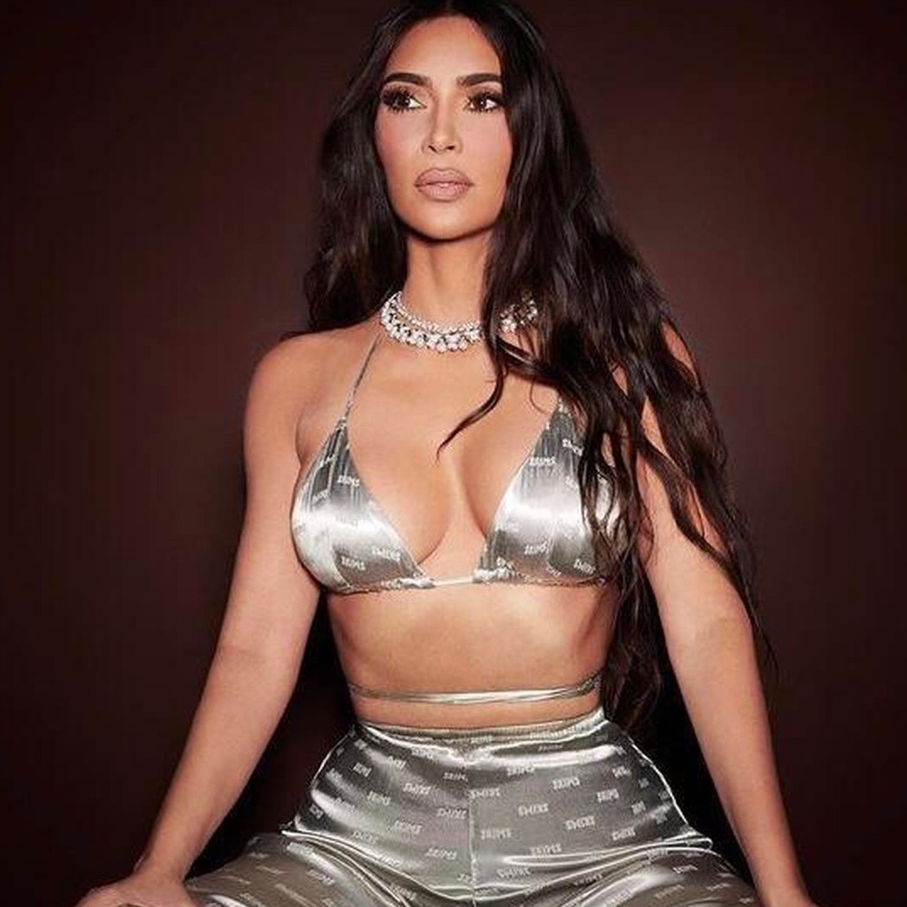 SKIMS Silver Logo Triangle Bralette